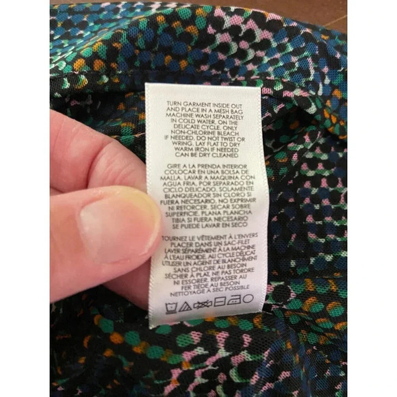 CAbi Elaine Puff Sleeve Multicolored Dot Mesh Dress Size Medium Fall Career - Picture 12 of 12